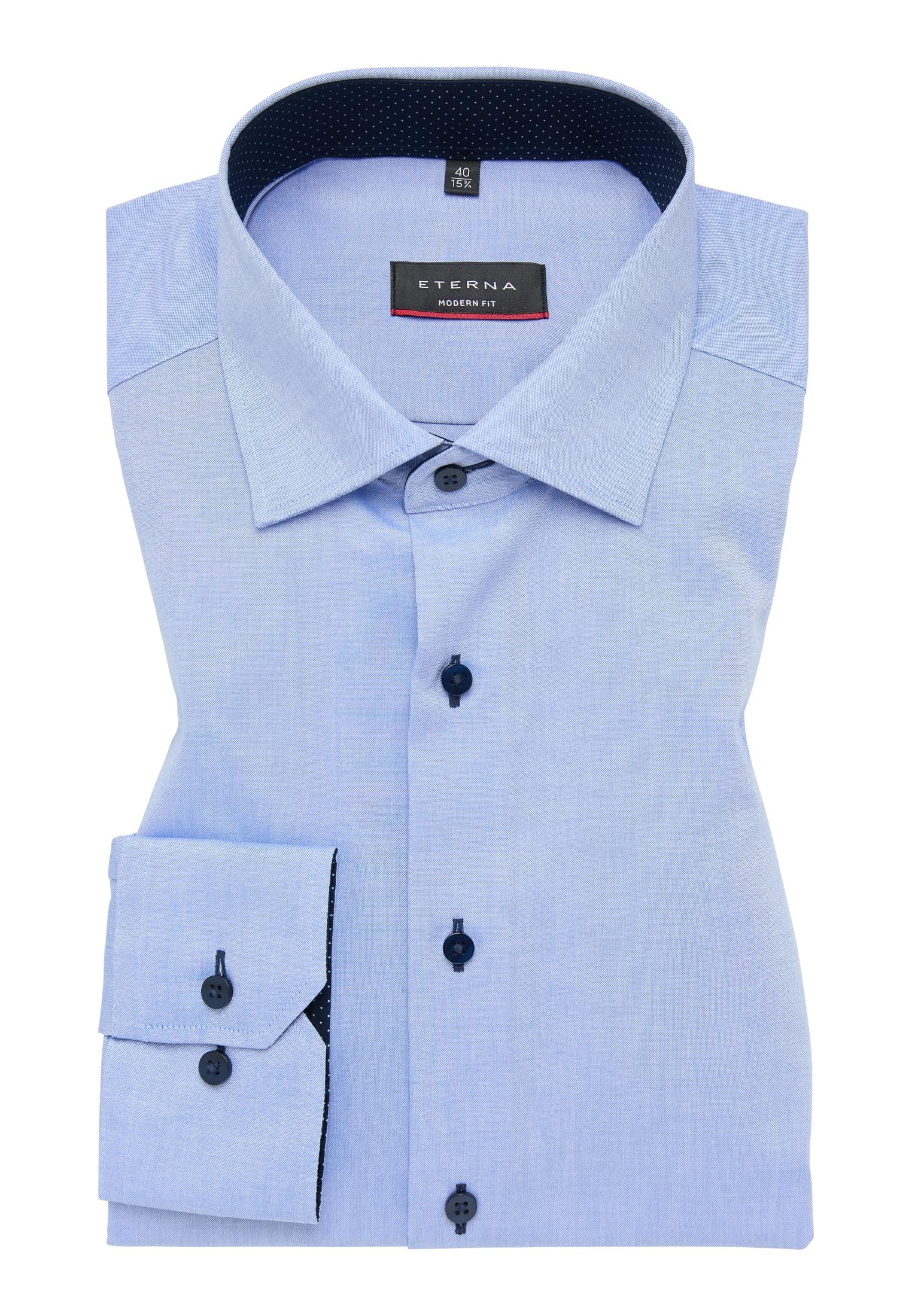 Hemd Pinpoint Langarm 39/Langarm - 68cm MODERN FIT - Blau