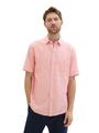 Chambray Kurzarmhemd XXL Regular Fit - Coral White Structure