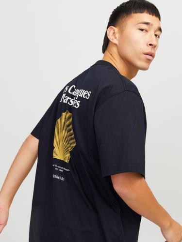 JORPAROS EASTER SKETCH TEE SS CREW N LN L Locker geschnitten - Black