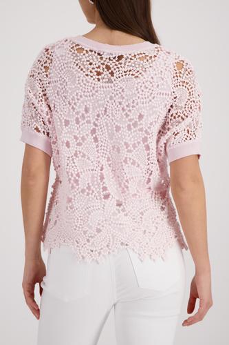 Pullover mit Spitzenmuster 40 - French Rose
