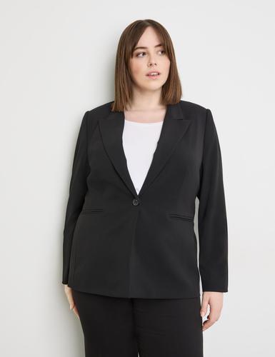 Klassischer Blazer mit Paspeltaschen 54 Figurumspielend | Gerade geschnitten - Black