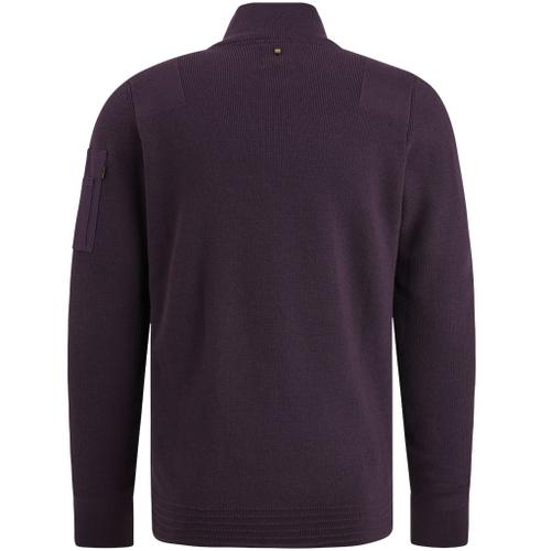 Half zip collar cotton knit Violett XXL