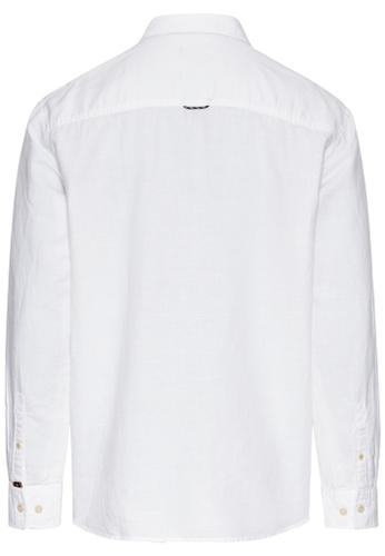 Langarm-Leinenhemd mit Soft-Wash-Veredelung Weiß M