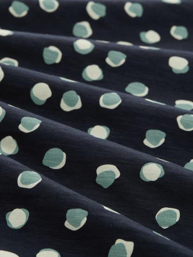 T-Shirt mit Rundhalsausschnitt XL Regular Fit - Navy Green Dots