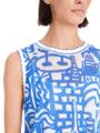 In Deutschland gestricktes Top mit Print Blau 42
