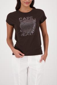 T-Shirt mit Schriftzug 46 - Dark Chocolate