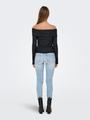 ONLPIPER L/S OFF SHOULDER TOP JRS XL Normal geschnitten - Dark Grey Melange