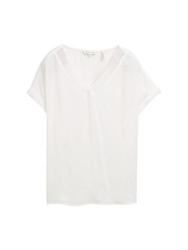 Loose Fit Bluse mit V-Ausschnitt 36 Loose Fit - Whisper White
