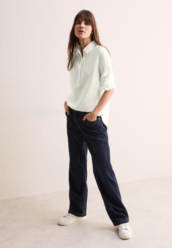 Bluse in Unifarbe L - Vanilla White