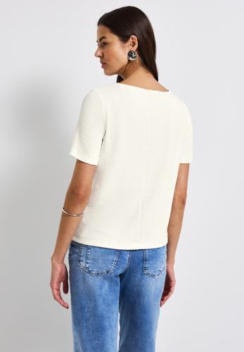 Weiches Strukturshirt Weiß 40