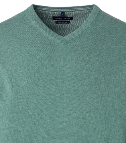Pullover mit V-Ausschnitt uni 004430 - Grün / 3XL