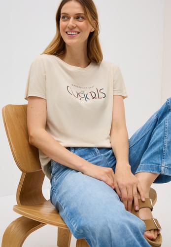 T-Shirt mit Wording L - Light Beige