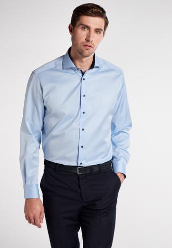 Cover Shirt Twill Langarm 41/Langarm - 65cm COMFORT FIT - Hellblau