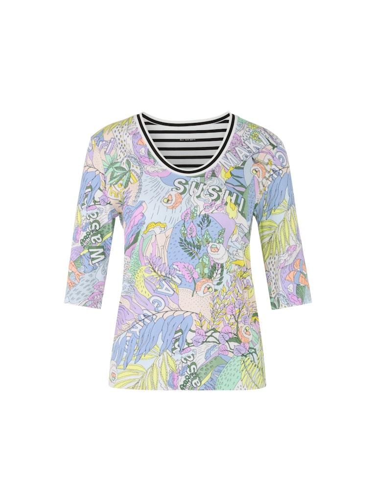 Rippen-T-Shirt mit Sushi-Print Violett 38