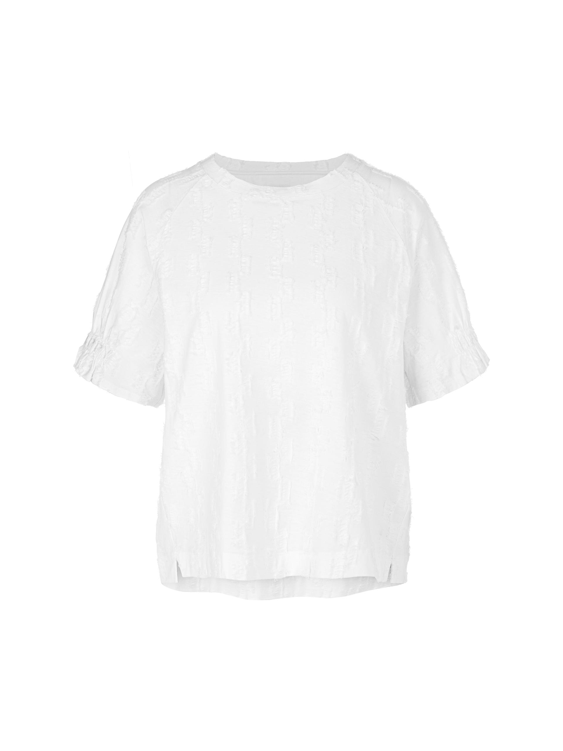 T-Shirt im strukturierten Dessin 40 - White