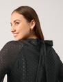 Chiffonbluse mit Shiny-Dots 36 Figurumspielend - Schwarz