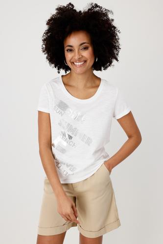 T-Shirt mit Schmuckschrift 36 - Cream