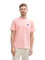 T-Shirt mit Logo-Label XL Regular Fit - Hazy Coral White Fine Stripe