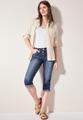 3/4 Jeans 27/3/4 Hosen - Mid Blue Used Wash