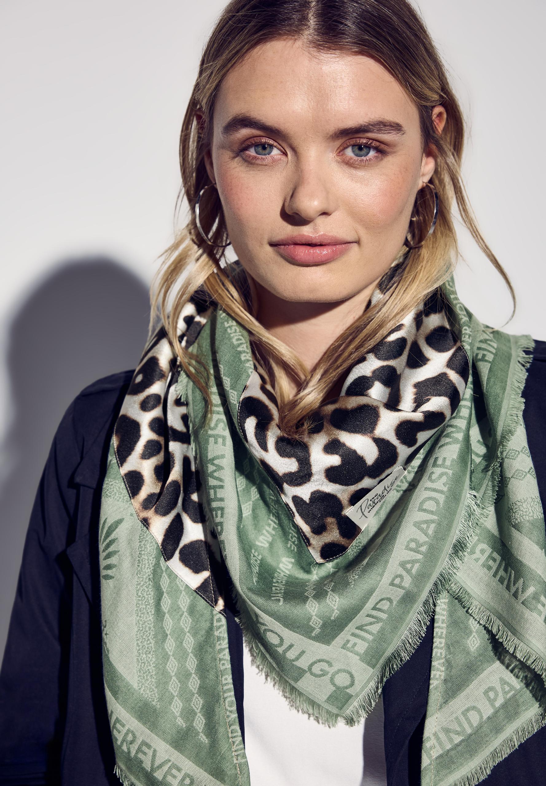 Gemustertes Dreieckstuch A - Mint Green