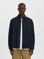 SLMREGCLAUS CORD YD CHECK LS SHIRT S Normal geschnitten - Navy Blazer