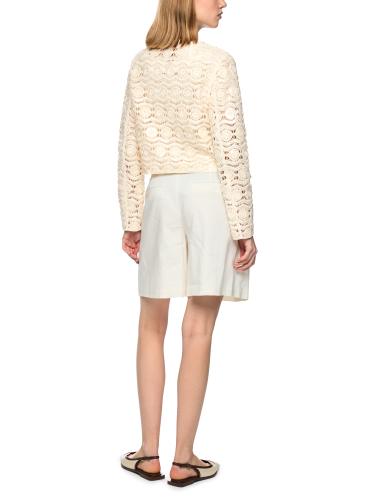 Ajour-Jacke mit Mini-Perlen 38 - Bright Ecru