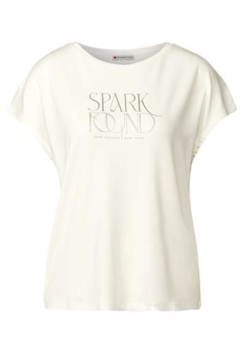 T-Shirt mit Wording Weiß 38