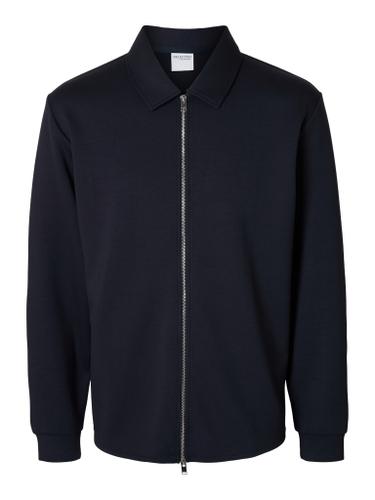 SLHEMANUEL SOFT FULL ZIP SWEAT NOOS Blau S