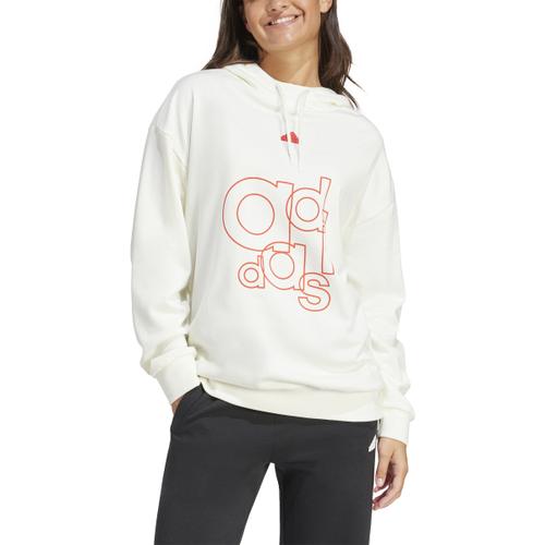 ADIDAS Damen Kapuzensweat French Terry Print L in Grau