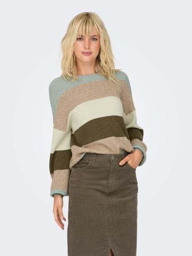 ONLATIA LIFE L/S STRIPE PULLOV KNT NOOS XS Normal geschnitten - Hedge Green
