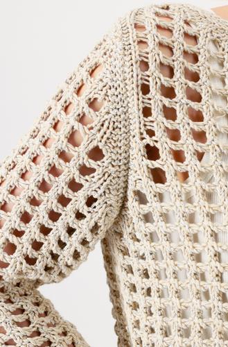 Netzpullover mit Lurex 36 - Camel