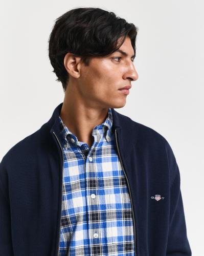 Casual Cotton Strickjacke mit Reißverschluss Blau L