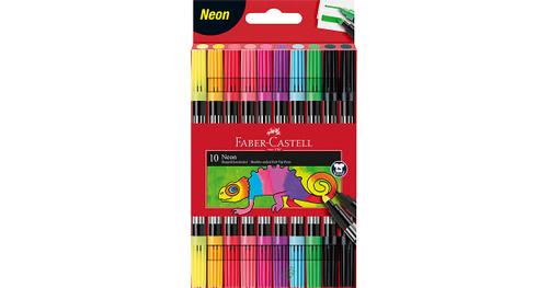 Doppel-Fasermaler Neon, 10 Farben