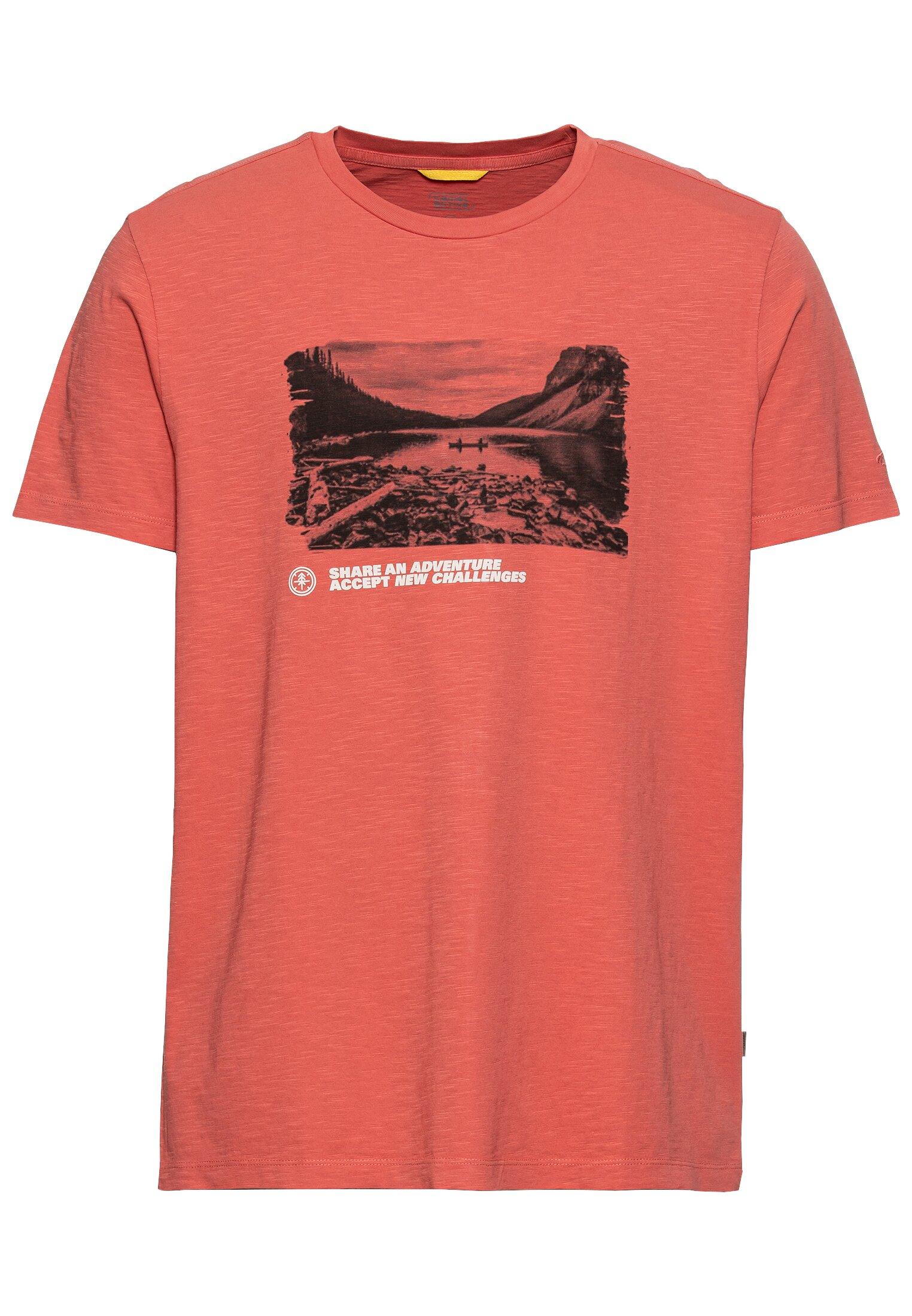 T-Shirt mit Print aus nachhaltigem Organic Cotton L Regular Fit - Faded Red