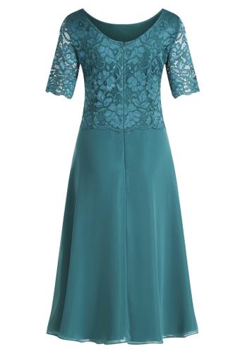 Cocktailkleid 42 Ausgestellt - Dark Emerald