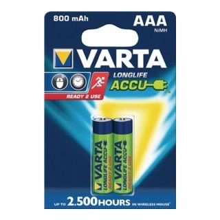 Varta Akkuzelle 1,2 V 800 mAh R03-AAA-Micro HR03 2