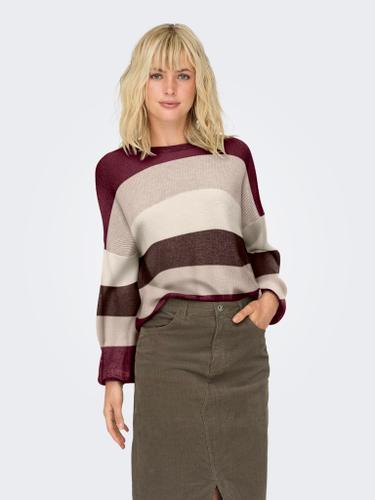 ONLATIA LIFE L/S STRIPE PULLOV KNT NOOS XL Normal geschnitten - Zinfandel