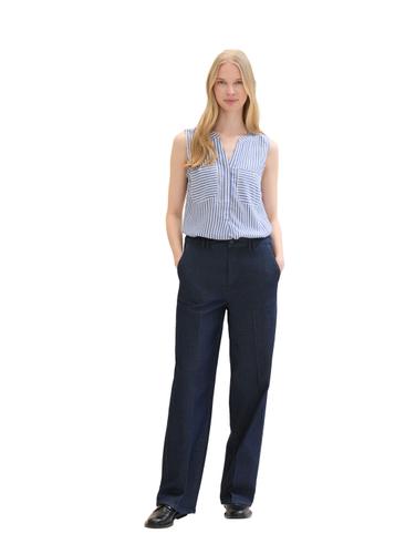 Gestreifte ärmellose Bluse 36 Regular Fit - Royal Blue White Stripe
