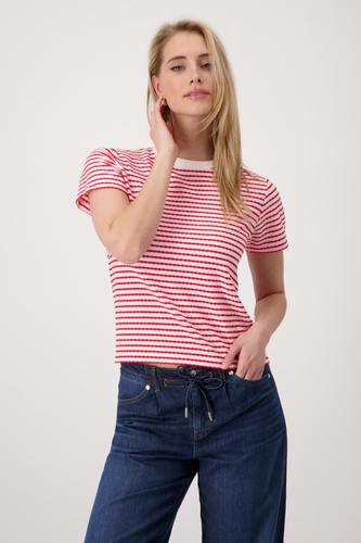 T-Shirt mit Struktur 36 - Red Ringel