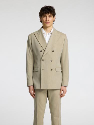 SLHSLIM-PETER SAND PINSTRIPE PEAK BLZ 54 Slim Fit - Sand