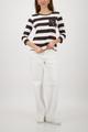 Sweatshirt mit Streifen 42 - Dark Chocolate Ringel