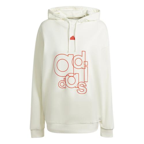 ADIDAS Damen Kapuzensweat French Terry Print L in Grau
