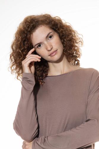 T-Shirt langarm L - Milk`n Coffee