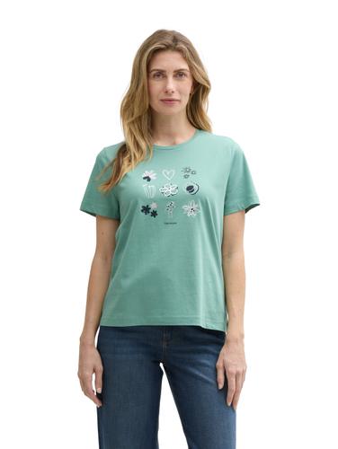 T-Shirt mit Print XL Regular Fit - Bleeched Green