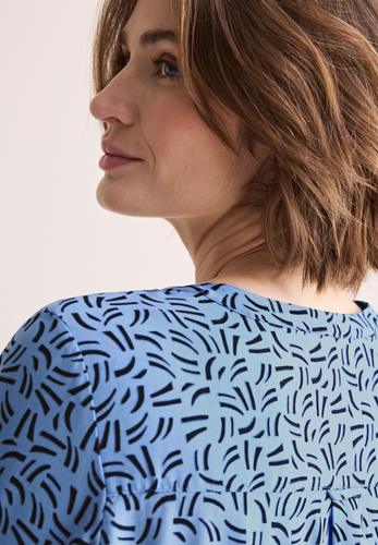 Bluse mit Minimal Print XL - Fresh Light Blue