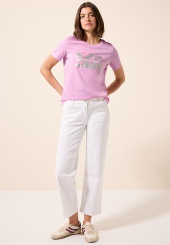 T-Shirt mit Folienprint L - Cherry Blossom Pink
