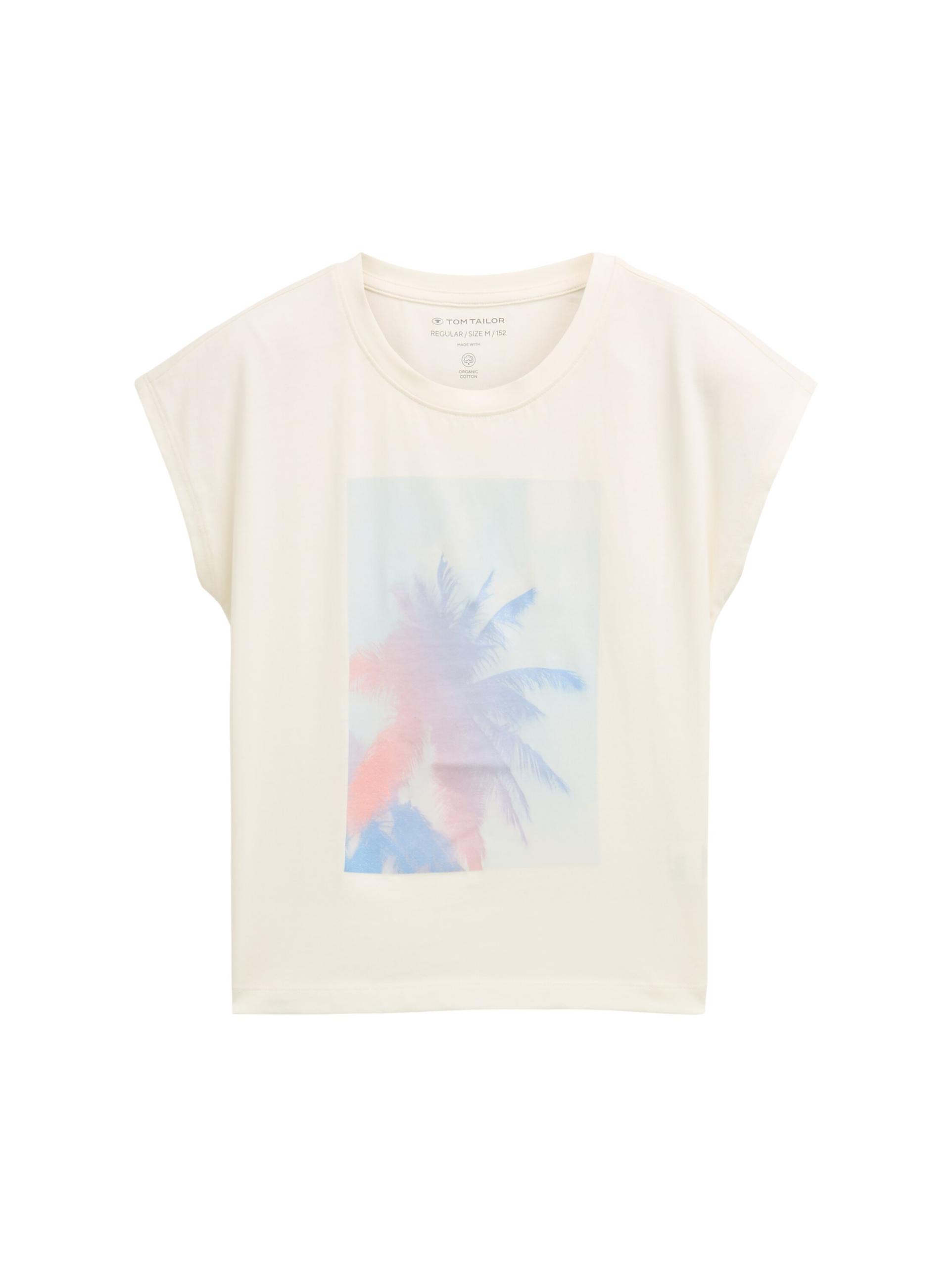 Top mit Fotoprint 164 Regular Fit - Wool White