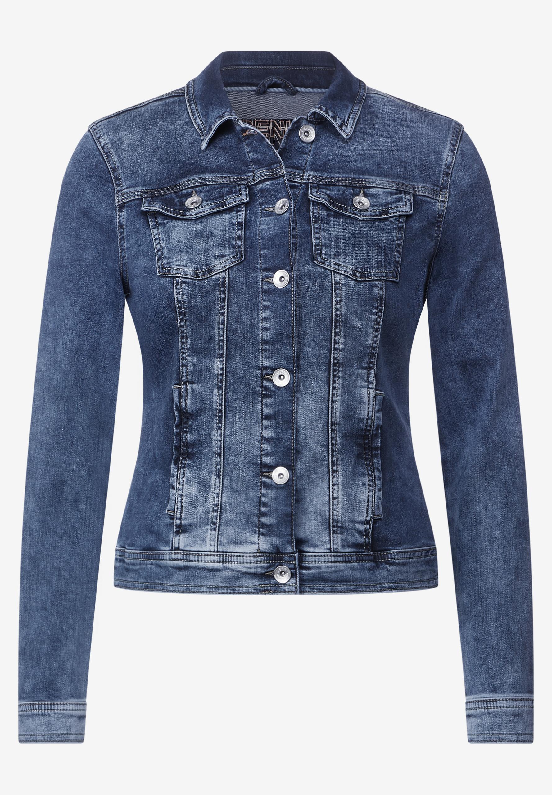 Blaue Jeansjacke S - Mid Blue Used Wash