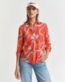 Regular Fit Sailing Print Bluse aus Baumwolle und Seide 36 - Orange Red