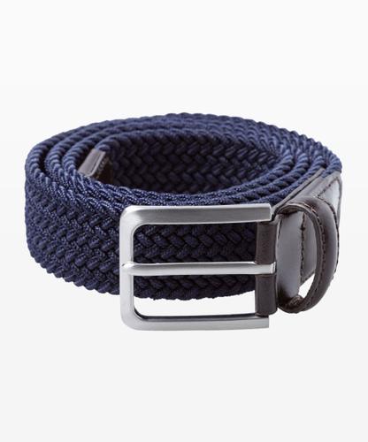 Style Herrengürtel 100 Herrengürtel, Flechtgürtel, Rechteckige Metallschließe - Navy